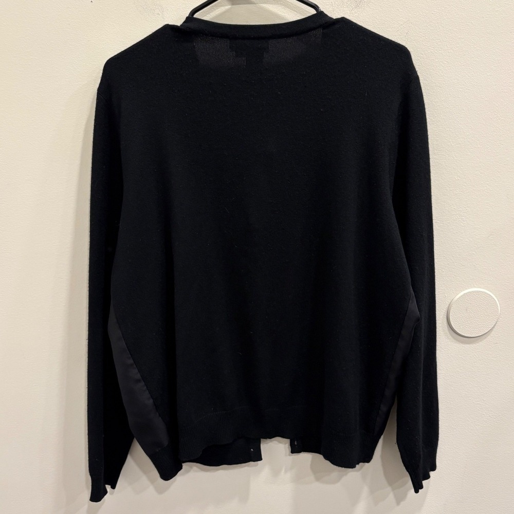 Ralph Lauren L-RL Silk Cashmere Equestrian Horse Bit Cardigan Black 1X Preppy - Picture 2 of 9
